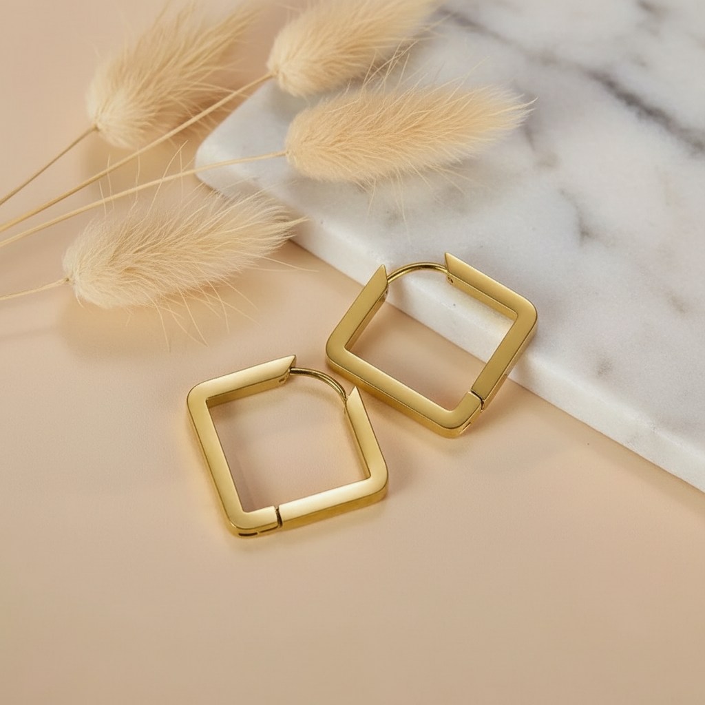 Square Clip Hoop Earring