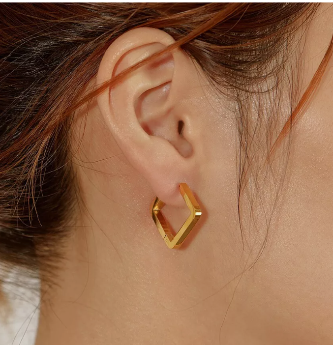 Square Clip Hoop Earring