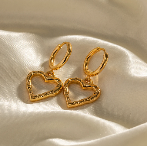 Bamboo Heart Hoops