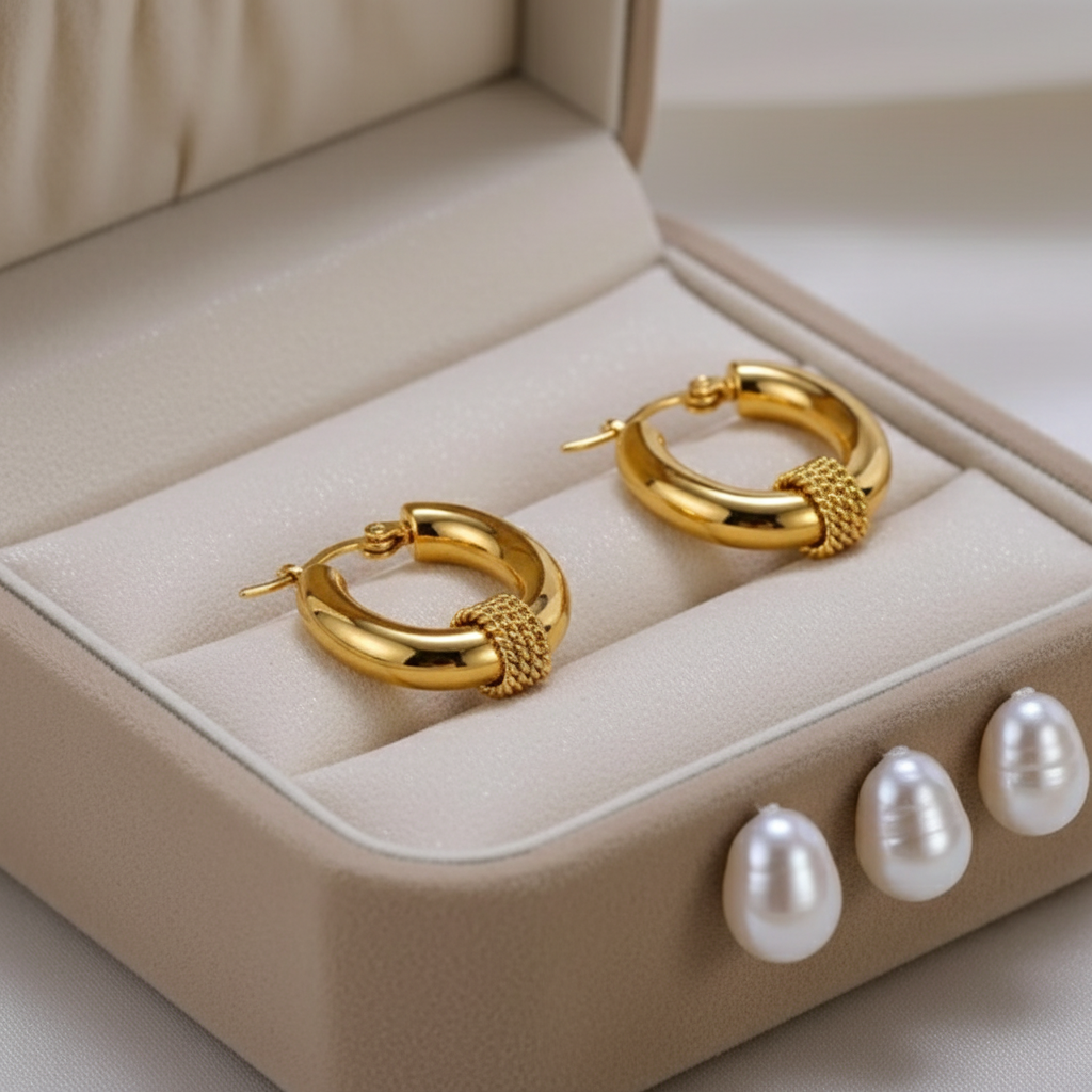 Twisted U Shape Hoop Earring