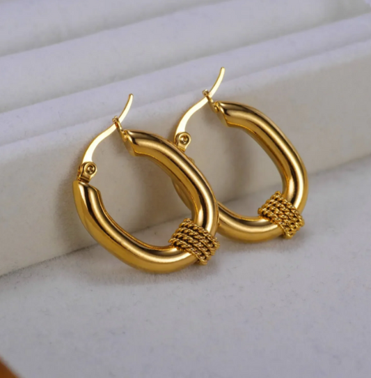 Twisted U Shape Hoop Earrings