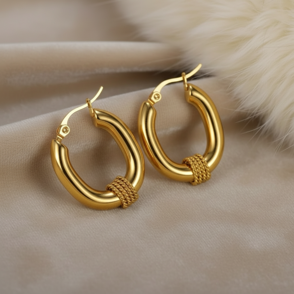 Twisted U Shape Hoop Earring