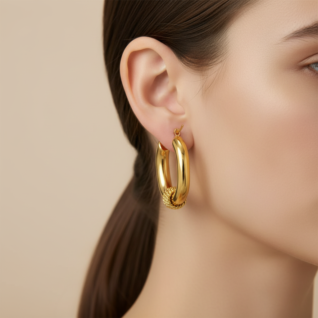 Twisted U Shape Hoop Earring