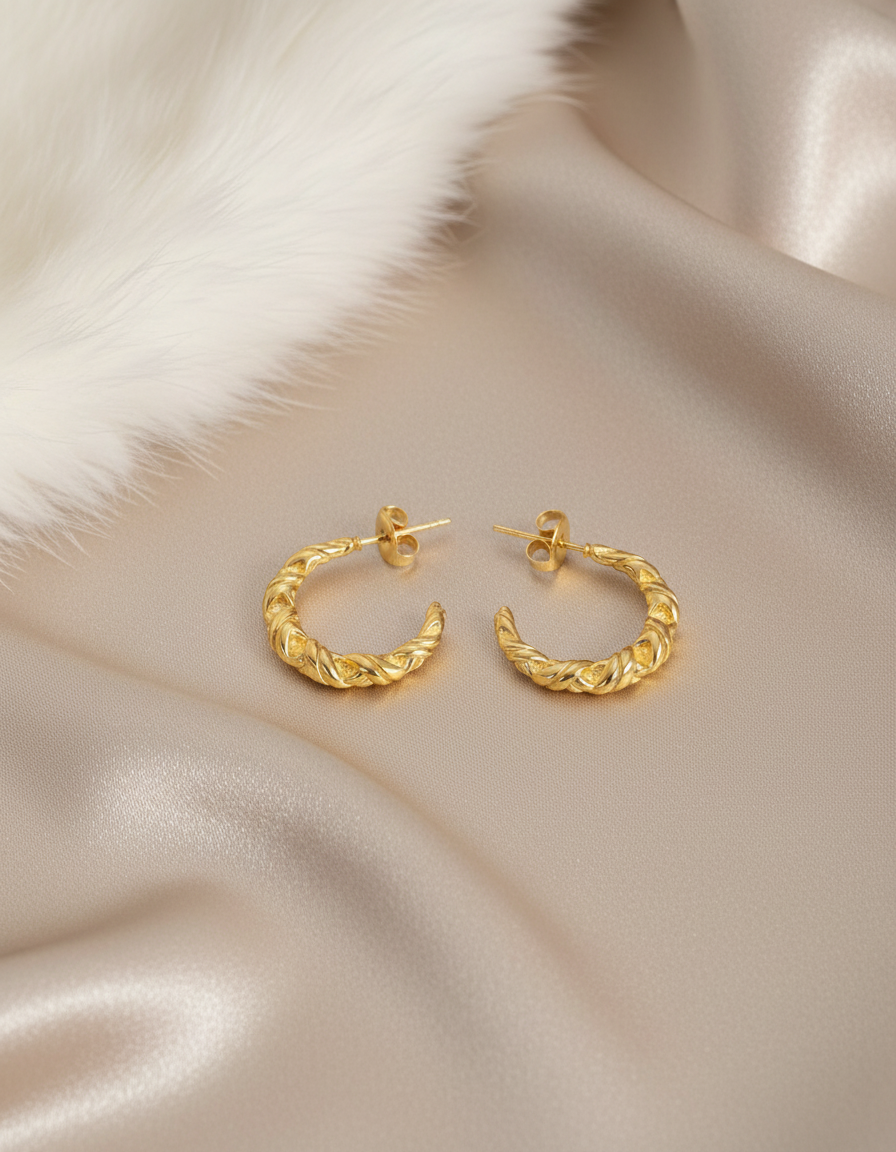 Croissant Texture Hoops