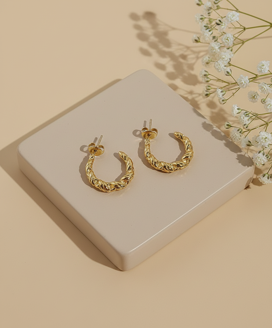 Croissant Texture Hoops