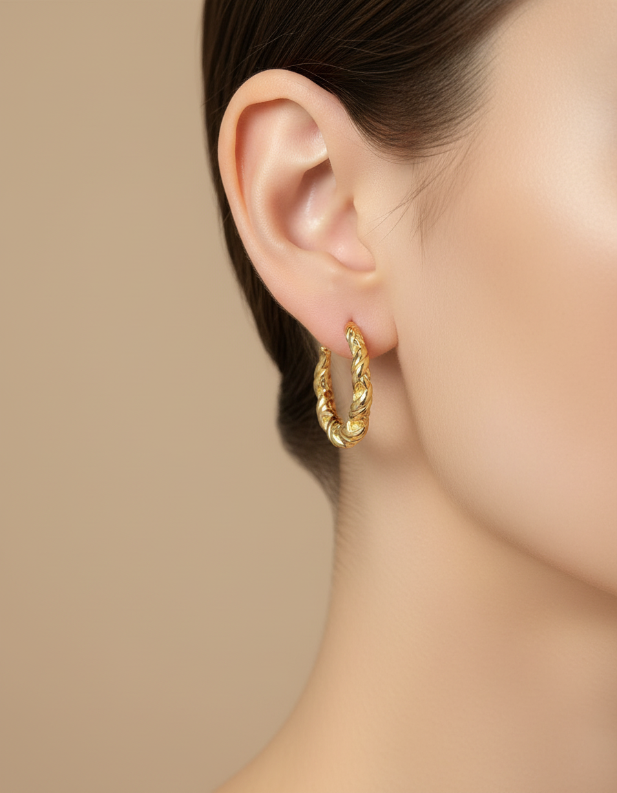 Croissant Texture Hoops