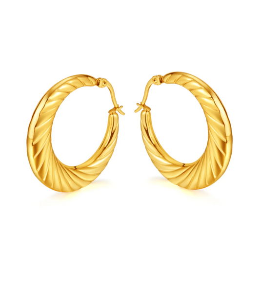 Round Thread Hoop Earring