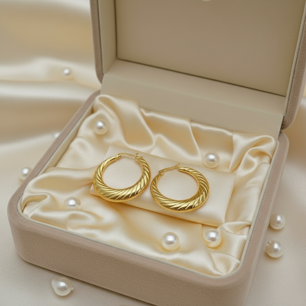 Round Thread Hoop Earring