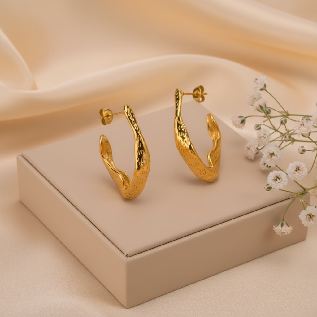 C-Shaped Hoop Earring