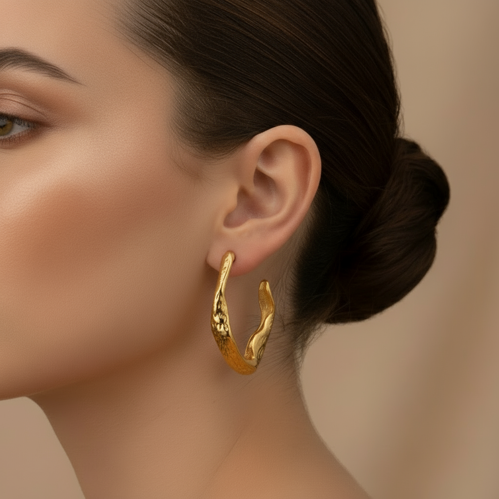 C-Shaped Hoop Earring