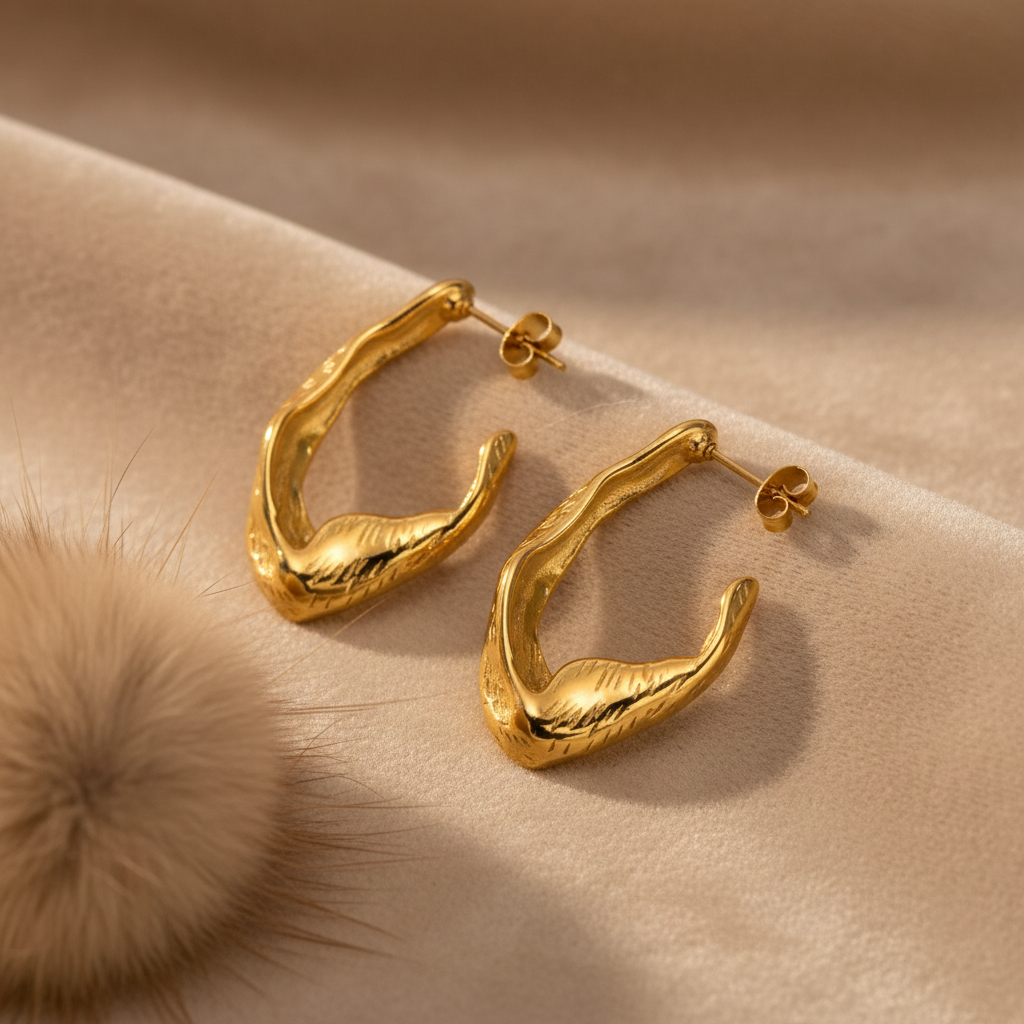 C-Shaped Hoop Earring