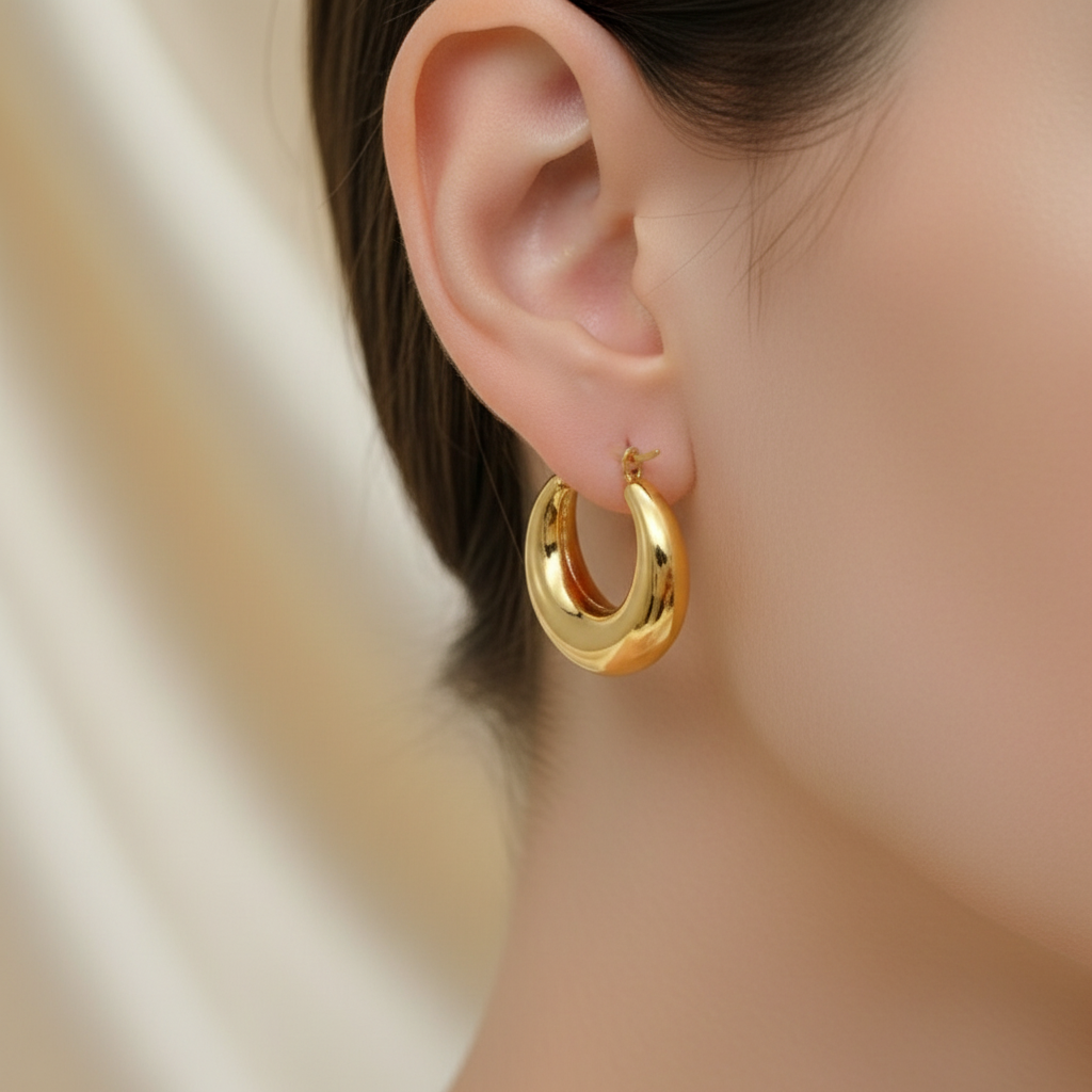 Post Chunky Hoop Earring