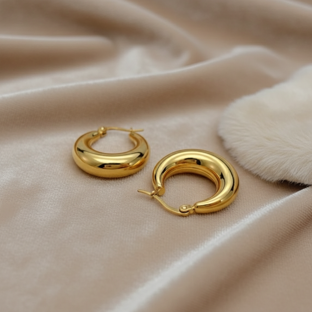 Post Chunky Hoop Earring