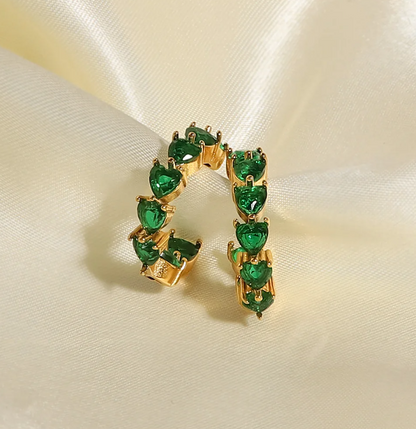 Tiny Green Heart Stud Earring