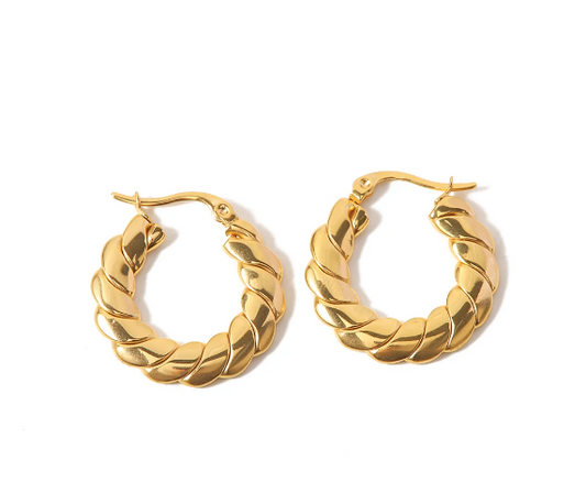 Curved lines Hoop Earring