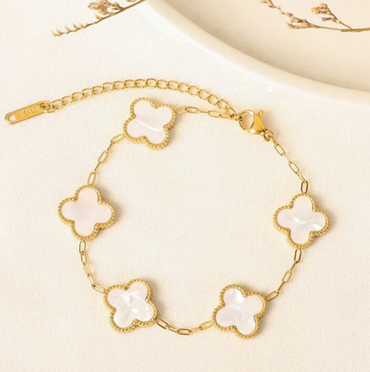 Single Side Four-Leaf Clover Bracelet