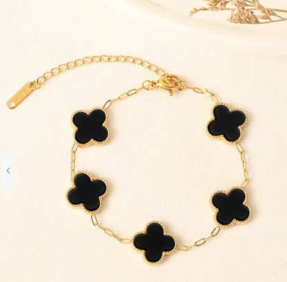 Single Side Four-Leaf Clover Bracelet
