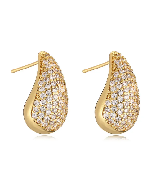 Water Drop Full Diamond Ear studs