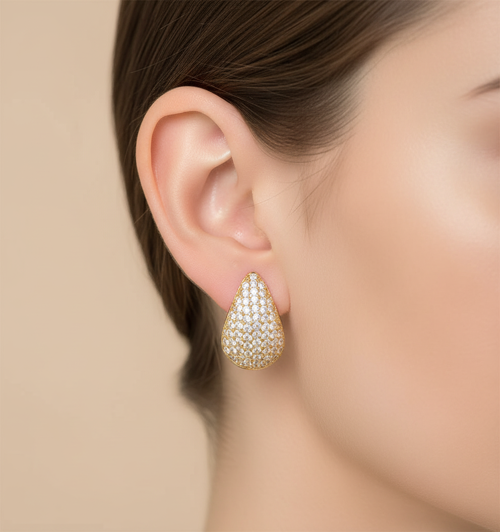 Aqua Gleam Diamond Drop Earrings