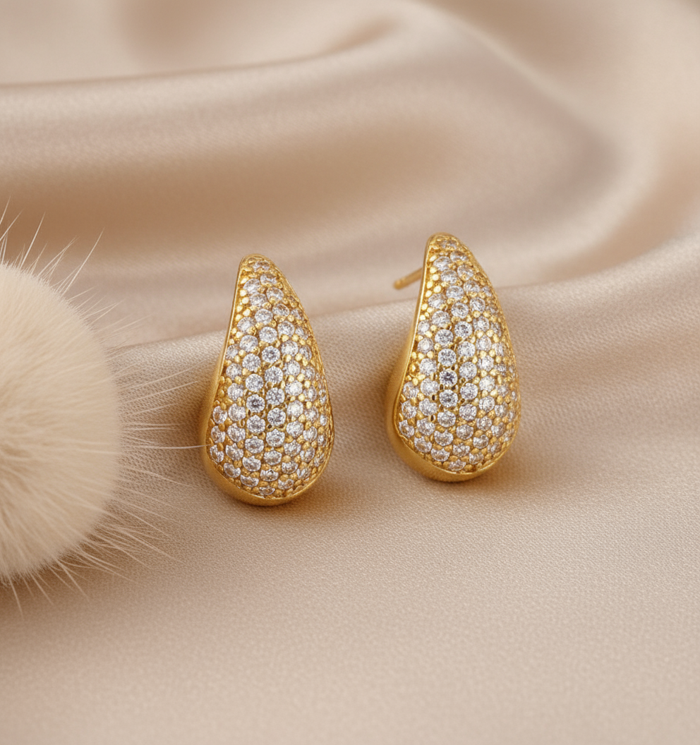 Aqua Gleam Diamond Drop Earrings