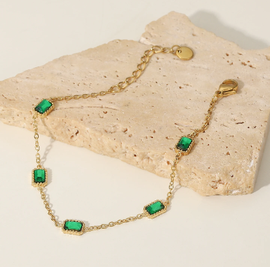Emerald Blocks Bracelet
