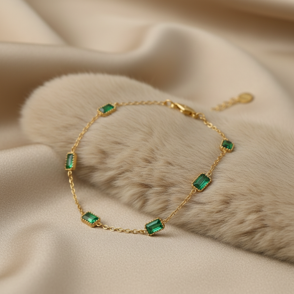 Emerald Blocks Bracelet