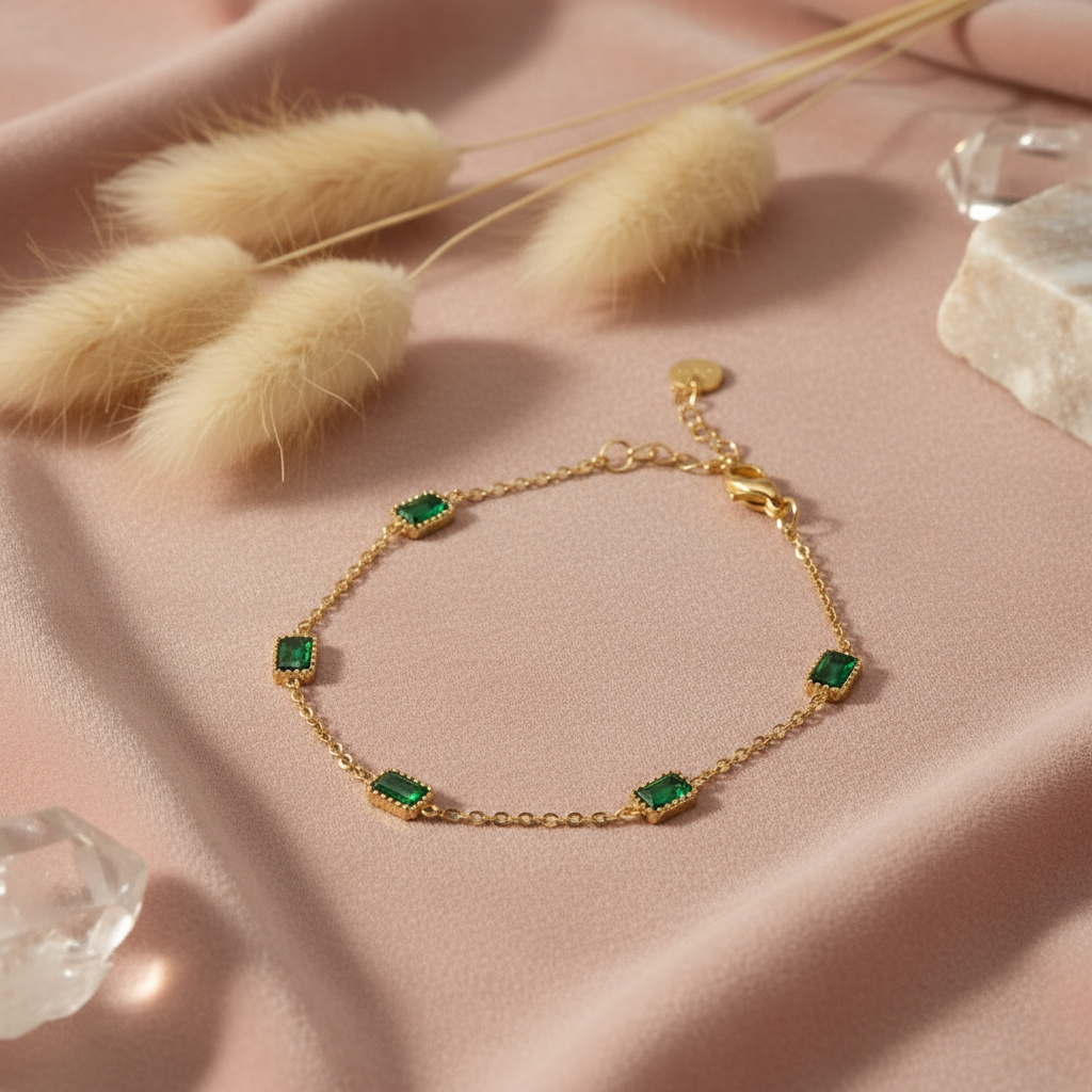 Emerald Blocks Bracelet
