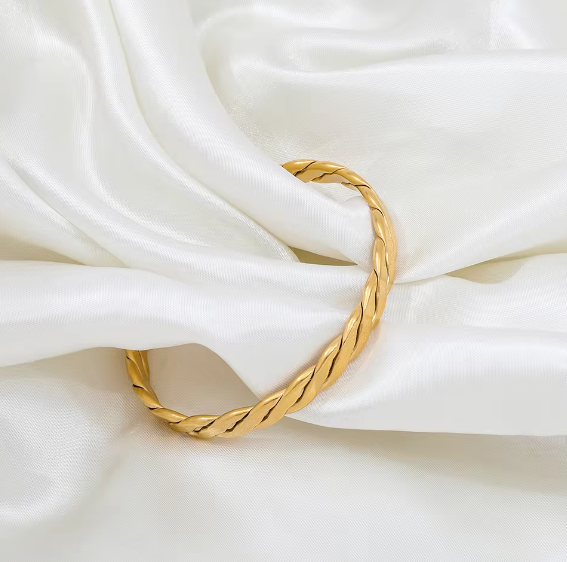 Twisted Wide Bangle Bracelet