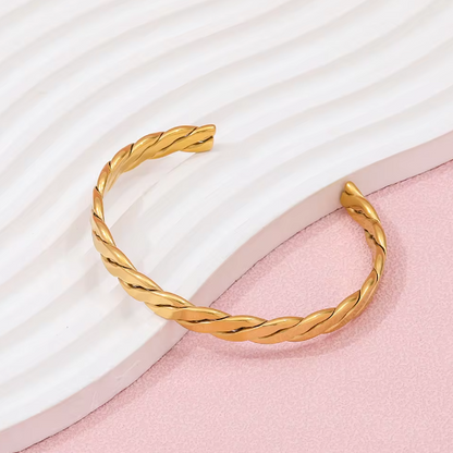 Twisted Wide Bangle Bracelet