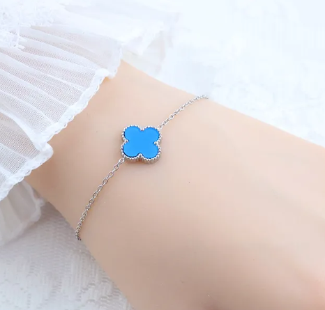 Four Leaf Clover Silver Bracelet