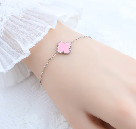 Four Leaf Clover Silver Bracelet