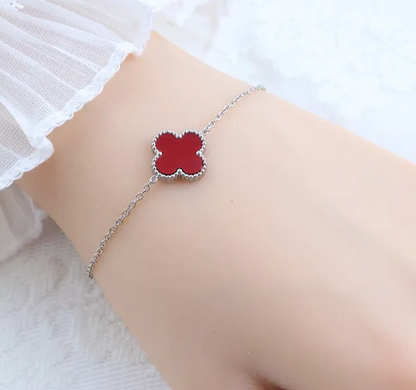 Four Leaf Clover Silver Bracelet