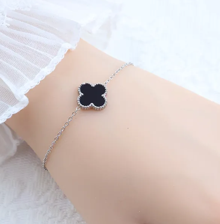 Four Leaf Clover Silver Bracelet