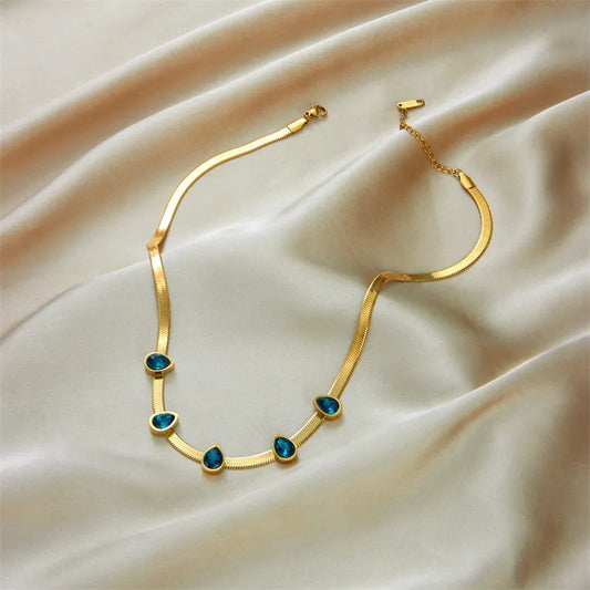 Water Droplets Artificial Gemstones Necklace