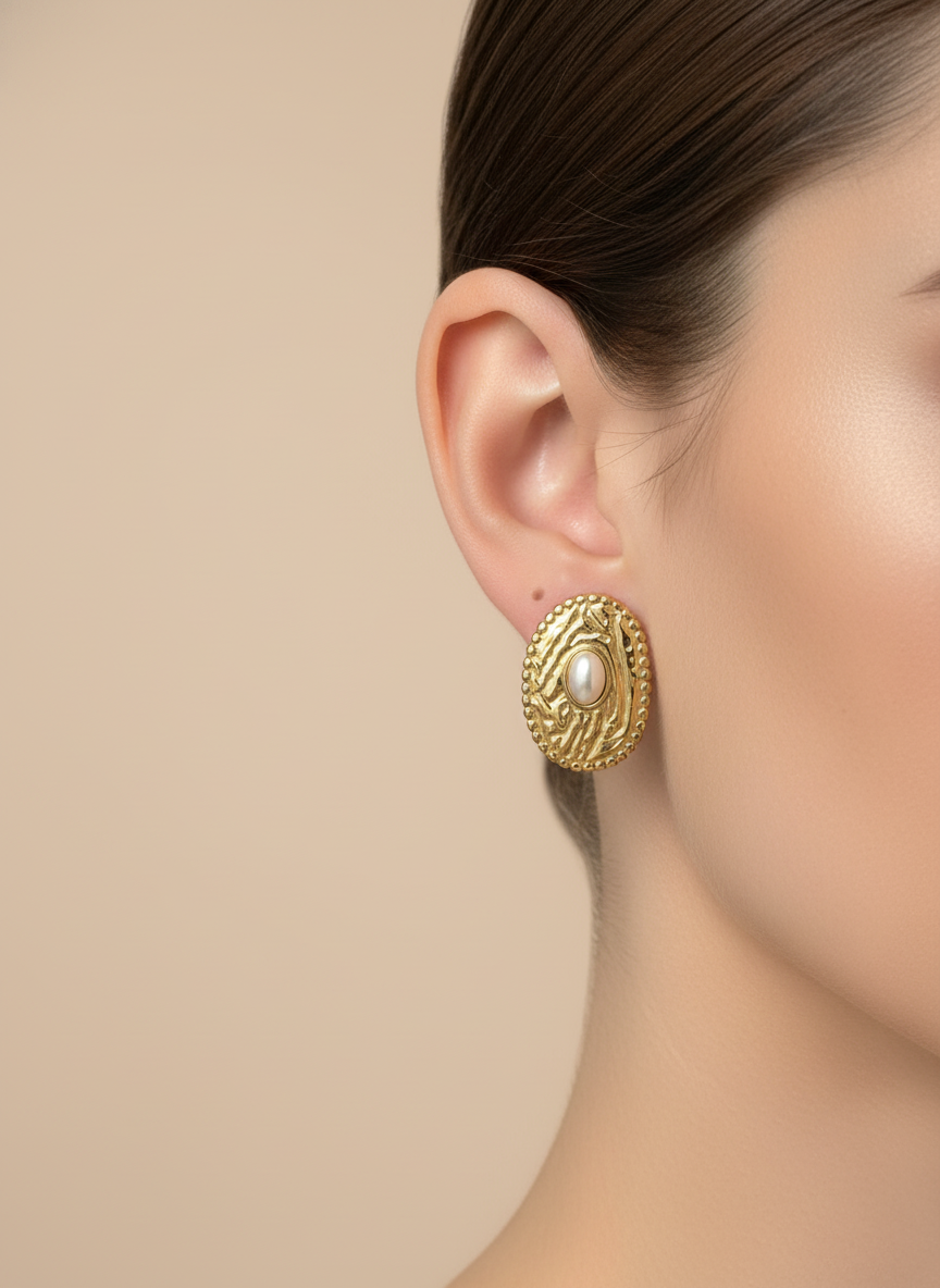 Pearl Dot Textured Studs