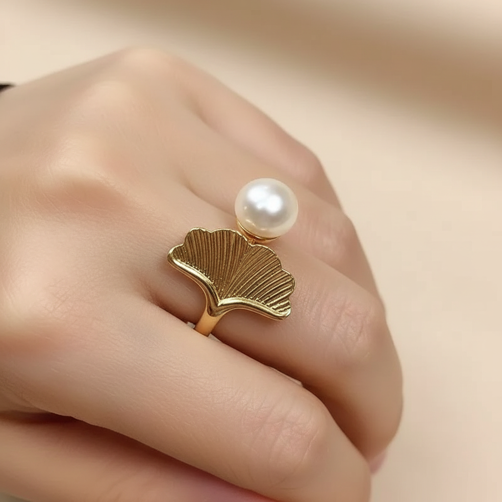 Ocean Shell Pearl Ring
