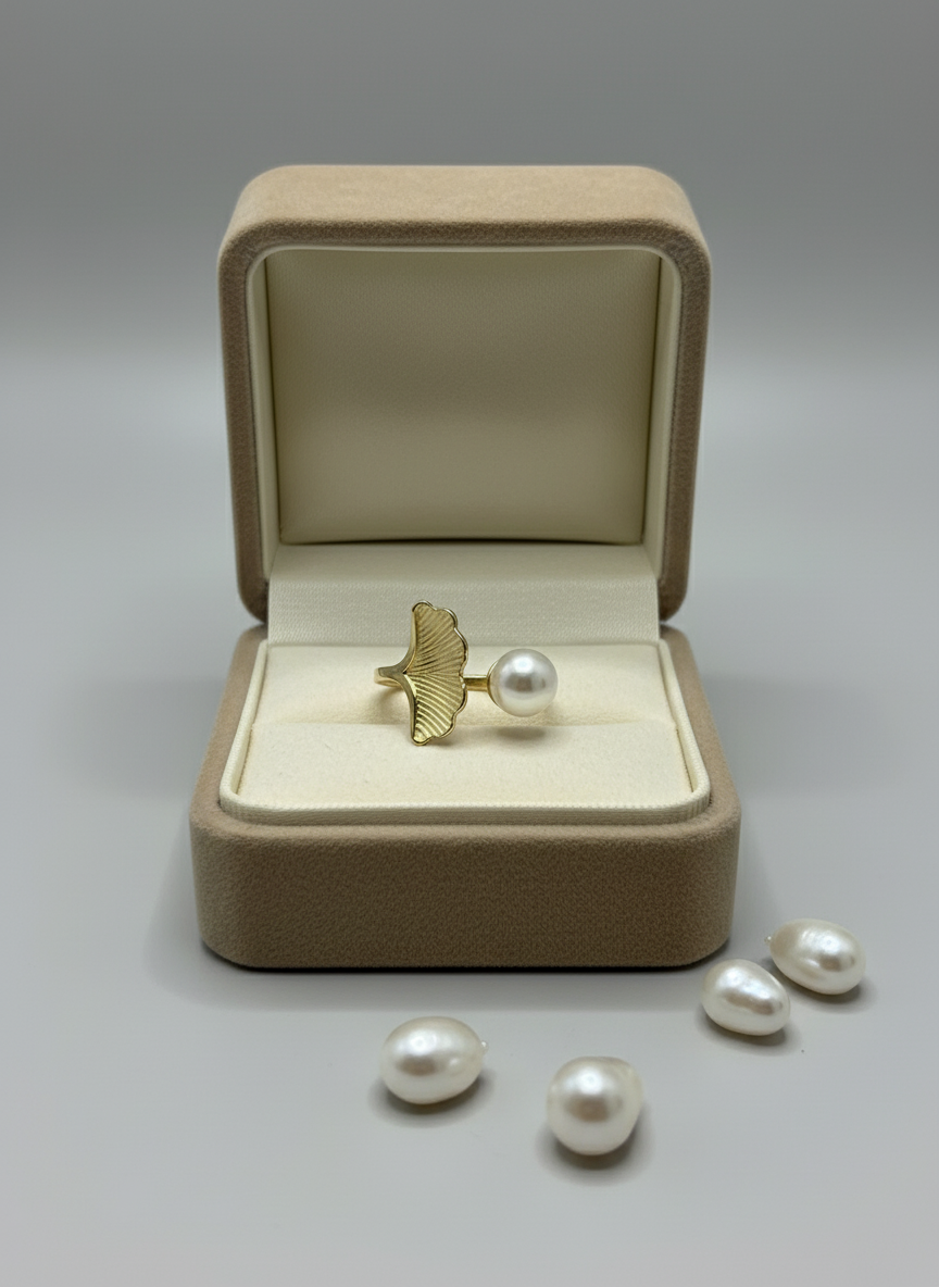 Ocean Shell Pearl Ring