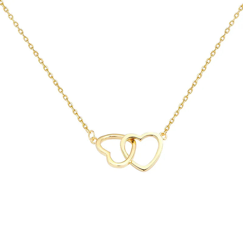 Two Interlocking  Hearts Necklace