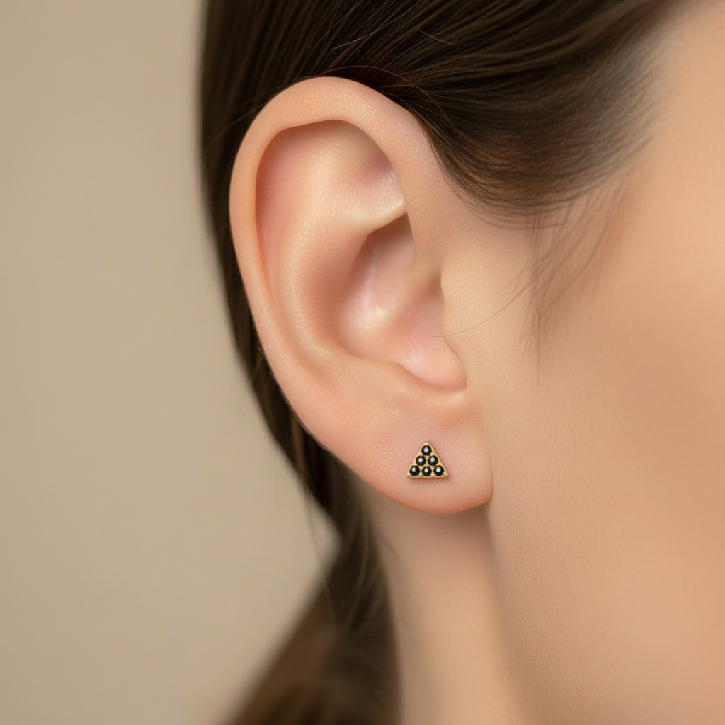 Black Triangle Studs